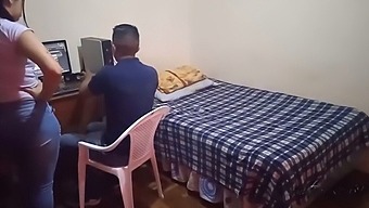 Stepmom Interrupts Our Gaming Session: Secretive Encounter With Stepsister Behind Stepmom'S Back