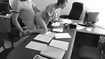 Amateur Boss Films Himself Having Sex With Tiny Secretary On Office Desk
