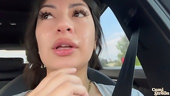 业余拉丁美女在口交后接受高清面部射精