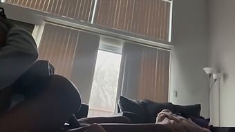 Intense Coupling On The Sofa With A Busty Babe