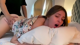 A Teen And His Stepmom Engage In Sexual Play In A Hotel Room